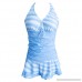 Tankini Sets with Boy Shorts Women Bikini Set Paisley Swimwear Push-Up Padded Bra Blue B07NKCMXVP